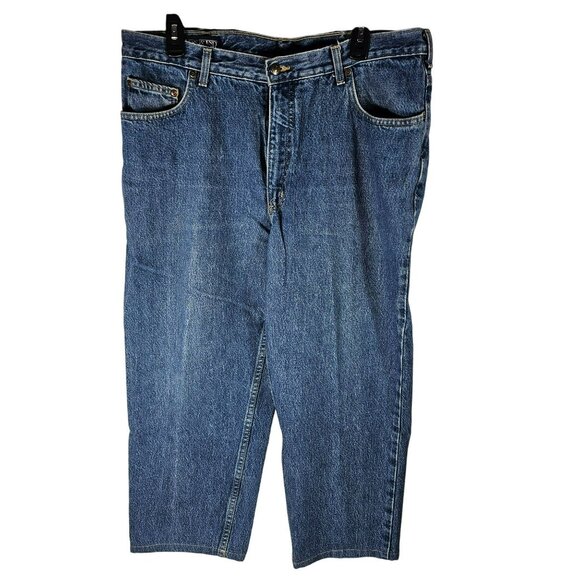 Lot of 2 Lands End Straight Leg Jeans Mens Size 34x24 Medium Blue Cotton Denim - Picture 2 of 14